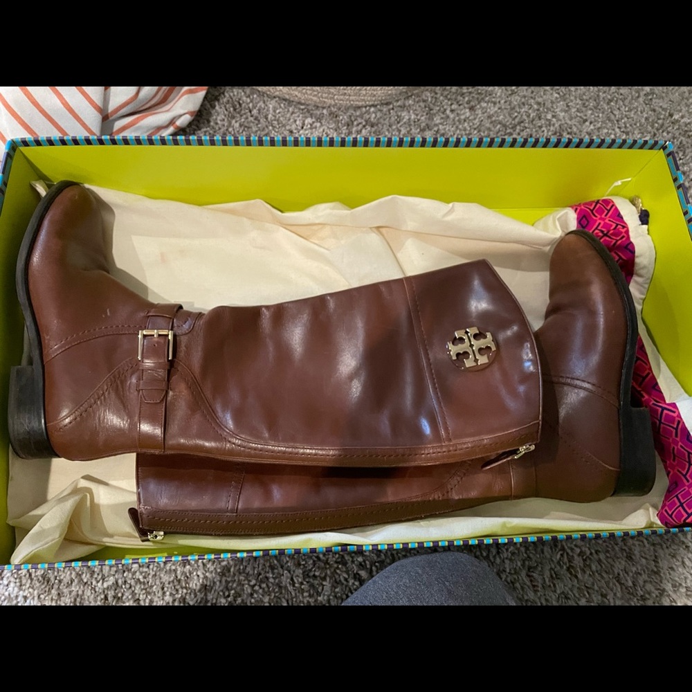 Tory Burch Adeline riding boot in Almond